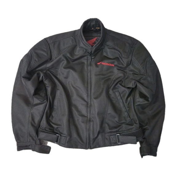 Honda Motorcycle Padded Jacket Men XL Rider Collection Intersport Vented Black